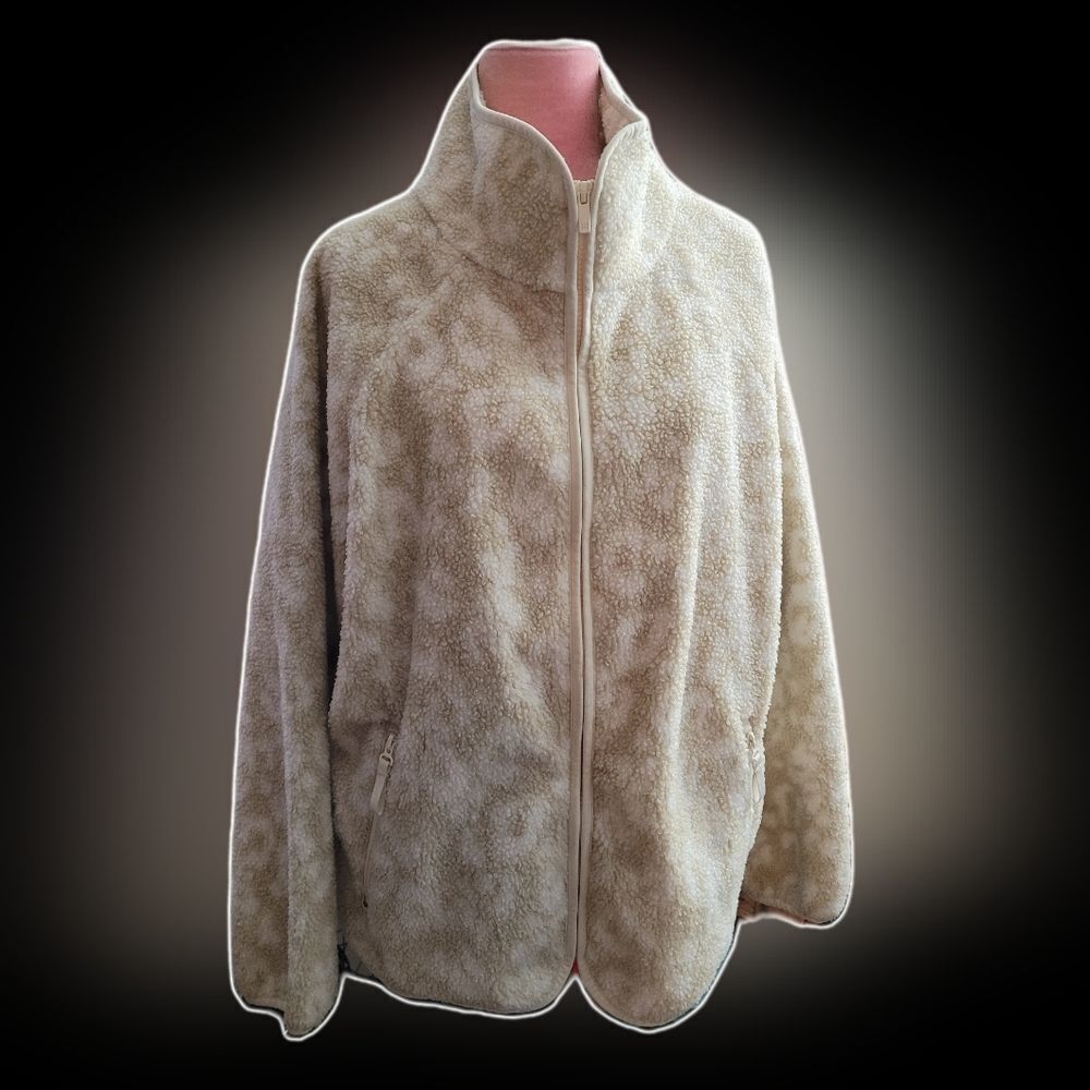 All In Motion Beige Sherpa Jacket Sz XL - Picture 1 of 12